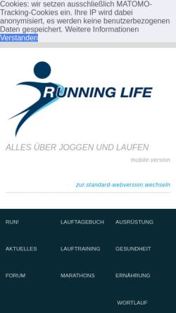 Vorschau der mobilen Webseite www.running-life.de, Running-Life.de