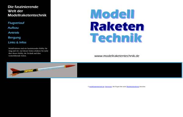 Vorschau von www.modellraketentechnik.de, Modellraketentechnik