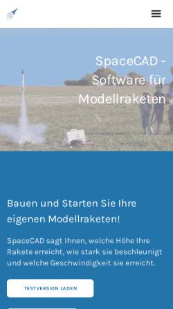 Vorschau der mobilen Webseite www.spacecad.de, SpaceCAD Modellraketensoftware