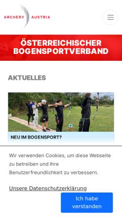 Vorschau der mobilen Webseite www.oebsv.com, ÖBSV - Österreichischer Bogensportverband