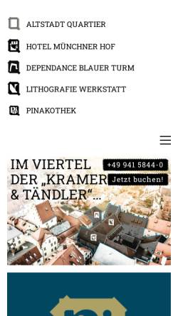 Vorschau der mobilen Webseite www.muenchner-hof.de, Münchner Hof