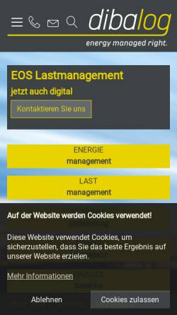 Vorschau der mobilen Webseite www.dibalog.de, Dibalog Betriebs- und Energie Management Systeme GmbH