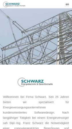 Vorschau der mobilen Webseite www.schwarz.co.at, Energietechnik & Geoinformatik - Dipl.-Ing. Franz Schwarz