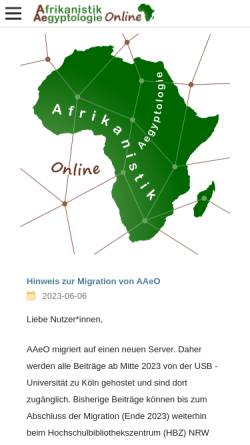 Vorschau der mobilen Webseite www.afrikanistik-online.de, Afrikanistik online