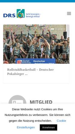 Vorschau der mobilen Webseite drs.org, Deutscher Rollstuhl-Sportverband e.V. DRS