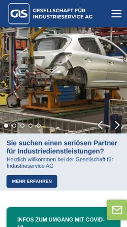 Vorschau der mobilen Webseite www.gis-ag.de, GIS Gesellschaft für Industrieservice AG