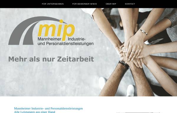 Vorschau von www.mip-gmbh.com, MIP GmbH Mannheimer Industrie- und Personaldienstleistungen