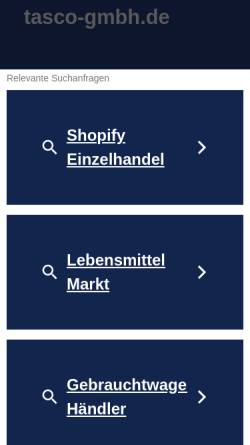 Vorschau der mobilen Webseite www.tasco-gmbh.de, Tasco GmbH