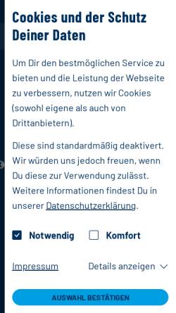 Vorschau der mobilen Webseite www.vfl-potsdam.de, 1. VfL Potsdam 1990 e.V.