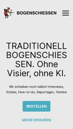 Vorschau der mobilen Webseite bogenschiessen.de, Traditionell Bogenschiessen