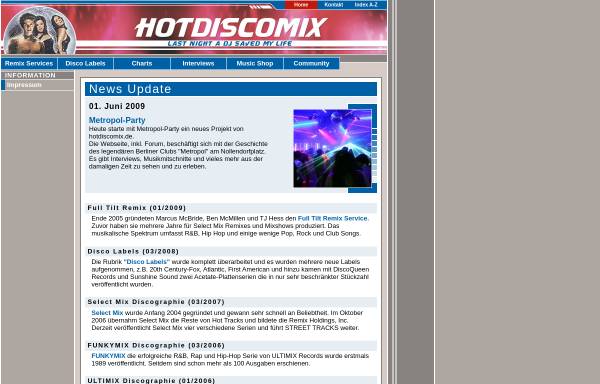 Vorschau von www.hotdiscomix.de, Hot Disco Mix
