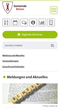 Vorschau der mobilen Webseite www.boenen.de, Bönen