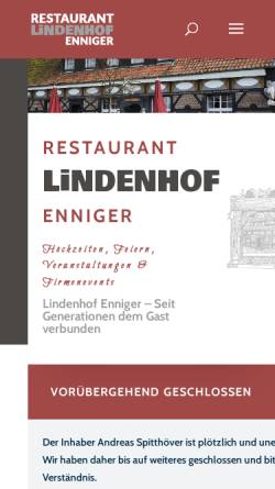 Vorschau der mobilen Webseite www.lindenhof-enniger.de, Restaurant Lindenhof Enniger