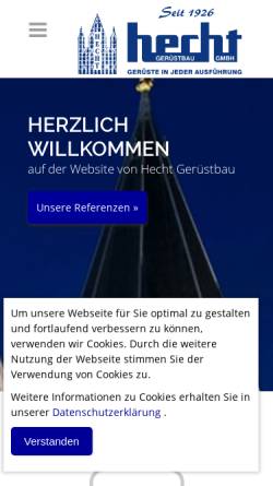 Vorschau der mobilen Webseite www.hecht-geruestbau.de, Hecht Gerüstbau GmbH