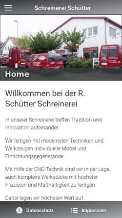 Vorschau der mobilen Webseite www.schuetter.info, Roland Schütter Schreinerei GmbH
