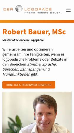 Vorschau der mobilen Webseite www.derlogopaede.at, Logopädische Praxis Robert Bauer