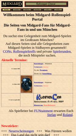 Vorschau der mobilen Webseite www.midgard-rollenspiel.de, Midgard Rollenspiel-Portal