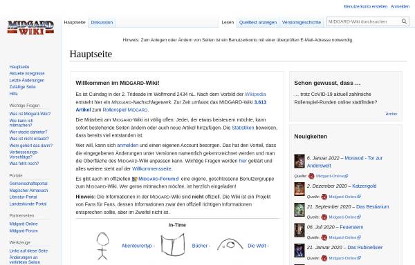 Vorschau von www.midgard-wiki.de, Midgard-Wiki