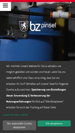Vorschau der mobilen Webseite www.bz-pinsel.de, BZ-Pinselentwicklungs- und Herstellungs GmbH