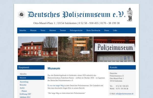 Vorschau von www.polizeimuseum.de, Deutsches Polizeimuseum e.V.