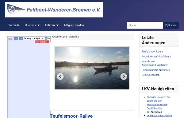 Vorschau von www.faltbootwanderer.de, Faltbootwanderer Bremen e.V.