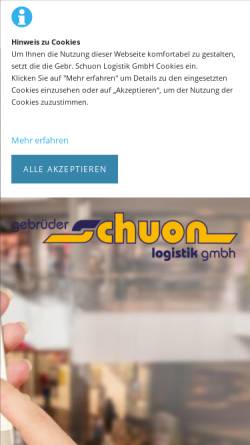 Vorschau der mobilen Webseite www.schuon-logistik.de, Gebrüder Schuon Logistik GmbH
