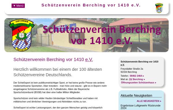 Vorschau von www.schuetzenverein-berching.de, Schützenverein Berching vor 1410 e.V.