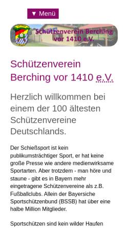 Vorschau der mobilen Webseite www.schuetzenverein-berching.de, Schützenverein Berching vor 1410 e.V.