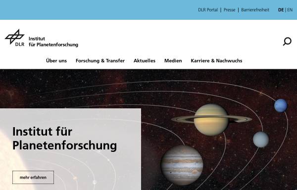 Vorschau von www.dlr.de, Institut für Planetenforschung des DLR