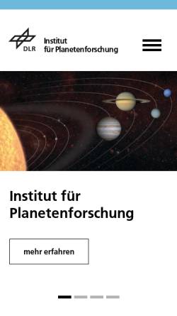 Vorschau der mobilen Webseite www.dlr.de, Institut für Planetenforschung des DLR
