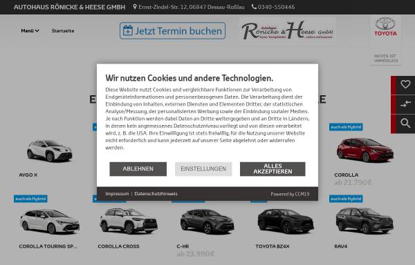 Vorschau von www.toyota-dessau.de, Autohaus Rönicke & Heese GmbH