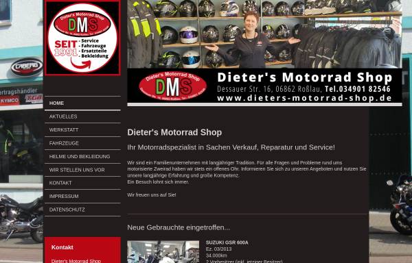 Vorschau von www.dieters-motorrad-shop.de, Dieter´s Motorrad Shop
