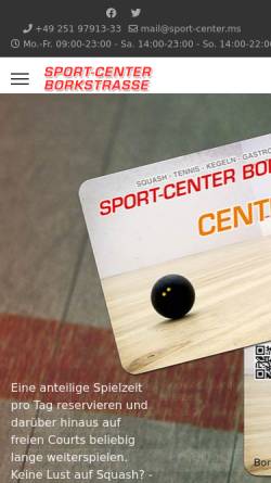Vorschau der mobilen Webseite www.sport-center-borkstrasse.de, Sportcenter Borkstrasse