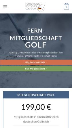Vorschau der mobilen Webseite www.fdg.de, Förderverein Deutscher Golfsport e.V.