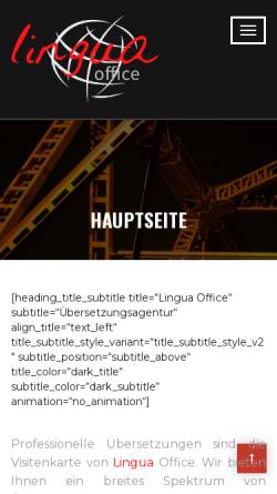 Vorschau der mobilen Webseite www.lingua-office.de, Lingua Office