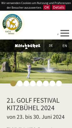 Vorschau der mobilen Webseite www.golffestivalkitzbuehel.at, Kitzbüheler Golffestival