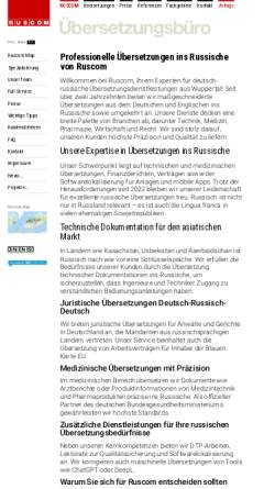 Vorschau der mobilen Webseite ruscom.de, Ruscom: Übersetzungen für Europa und Asien