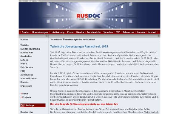 Vorschau von rusdoc.com, Rusdoc - Technische Übersetzungen ins Russische