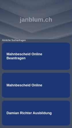 Vorschau der mobilen Webseite janblum.ch, Jan Blum