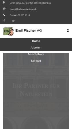 Vorschau der mobilen Webseite www.fischer-natursteine.ch, Emil Fischer AG