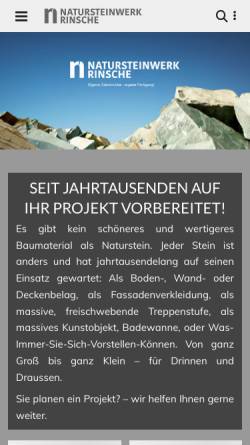 Vorschau der mobilen Webseite www.naturstein-rinsche.de, Natursteinwerk Rinsche
