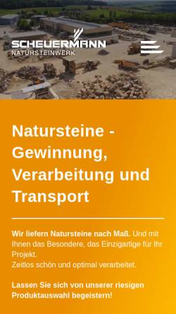 Vorschau der mobilen Webseite www.scheuermann-naturstein.de, Scheuermann GmbH, Grünsfelder Natursteinwerk