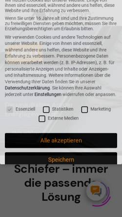 Vorschau der mobilen Webseite magog.de, Schiefergruben Magog GmbH & Co. KG