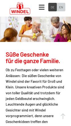 Vorschau der mobilen Webseite www.windel-candy.com, Windel GmbH & Co. KG