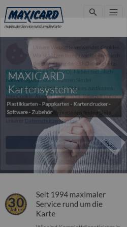 Vorschau der mobilen Webseite www.maxicard.de, Maxicard GmbH Gesellschaft für Kartensysteme