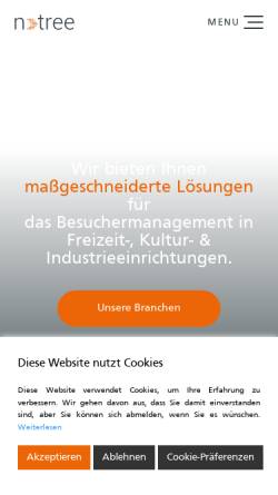 Vorschau der mobilen Webseite www.n-tree.com, N-tree solutions Ticketsysteme GmbH