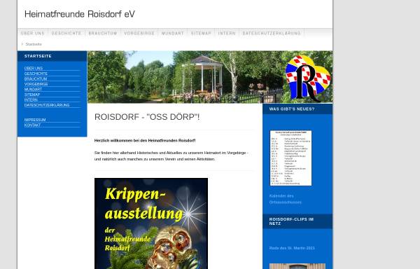 Vorschau von www.heimatfreunde-roisdorf.de, Heimatfreunde Roisdorf, Verein für Geschichte und Brauchtum e.V.