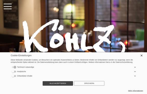 Vorschau von www.koehlz.de, Köhlz Restaurant und Biergarten