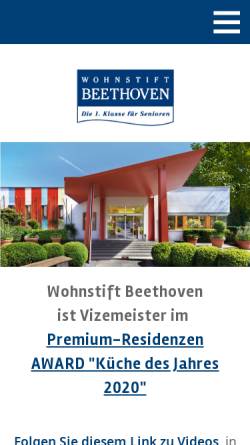 Vorschau der mobilen Webseite wohnstift-beethoven.de, Wohnstift Beethoven