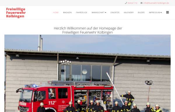 Vorschau von www.feuerwehr-kolbingen.de, Freiwillige Feuerwehr Kolbingen